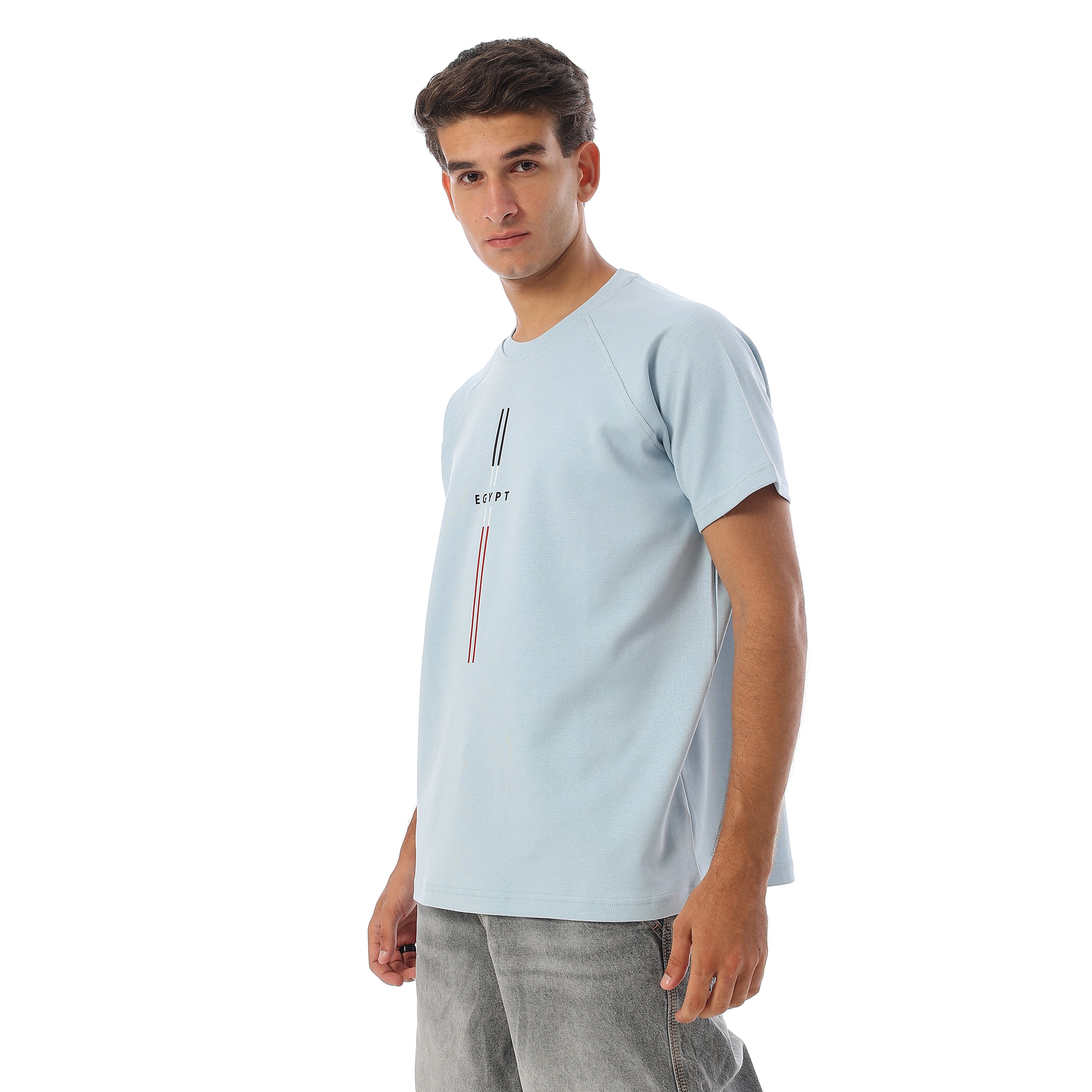 EGYPT PRINTED OVERSIZED TSHIRT - BABYBLUE