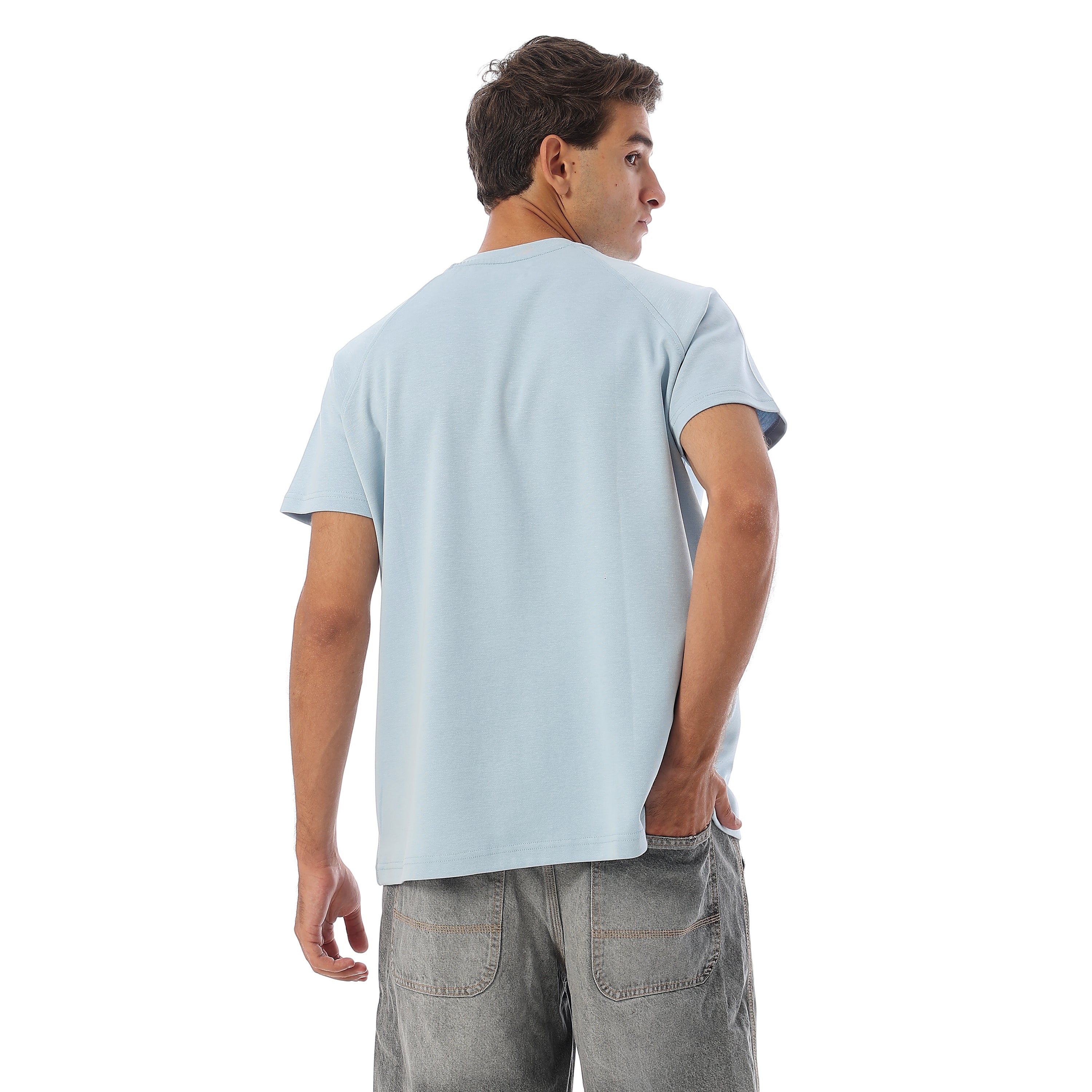 EGYPT PRINTED OVERSIZED TSHIRT - BABYBLUE