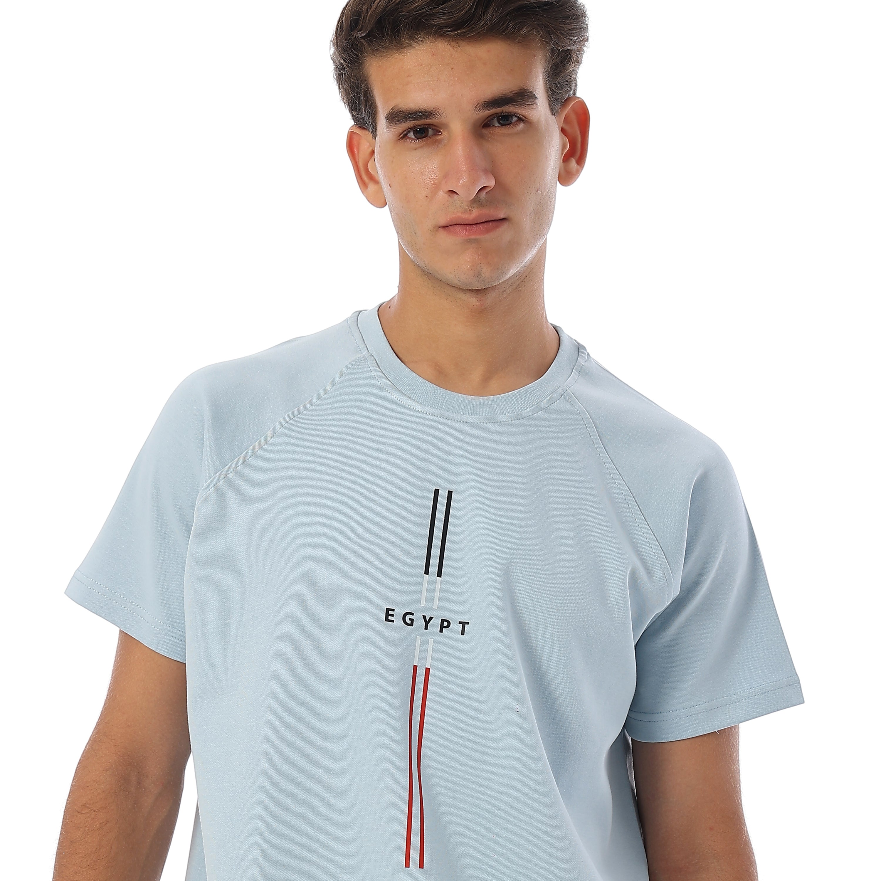 EGYPT PRINTED OVERSIZED TSHIRT - BABYBLUE