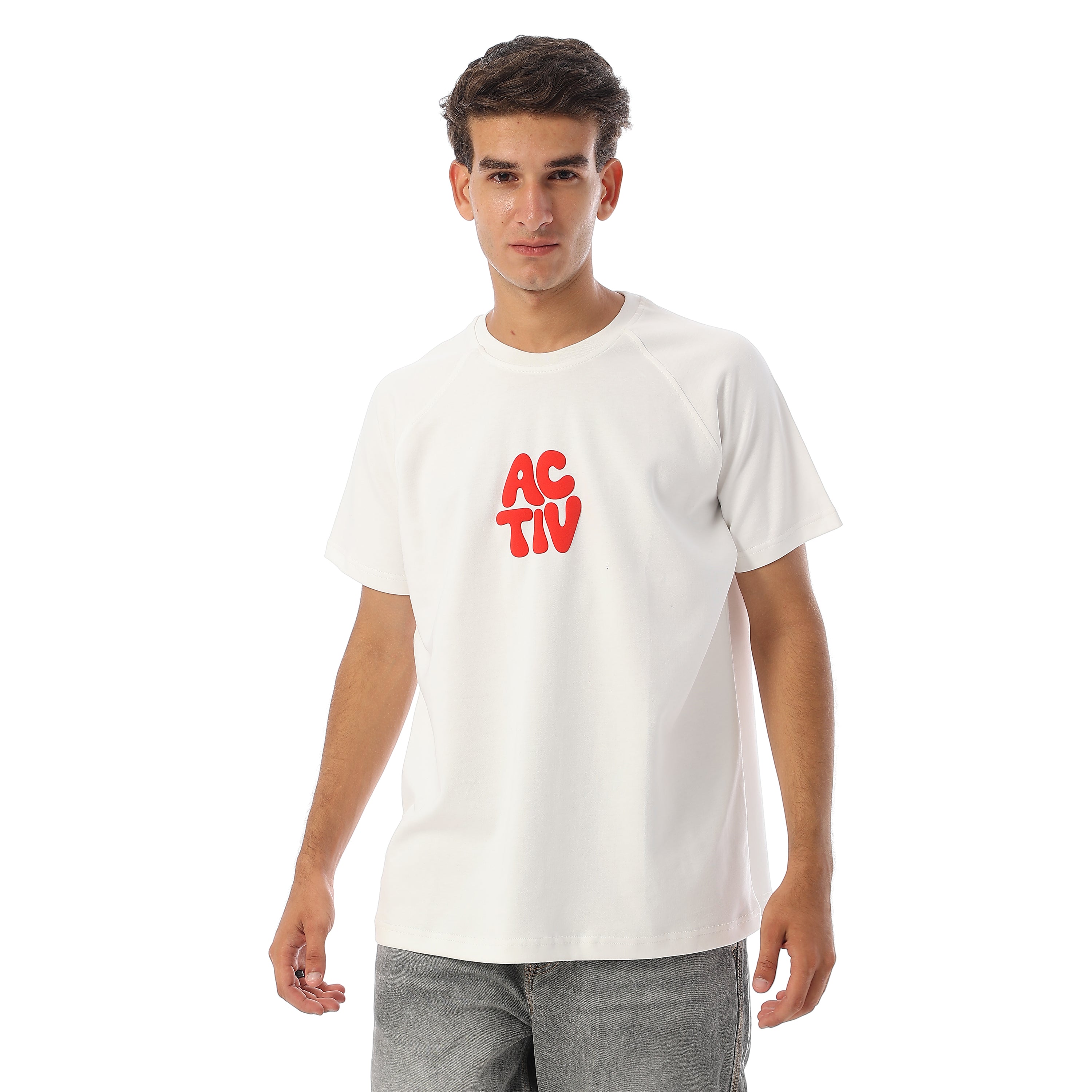 SPLIT LOGO POP PRINT T-SHIRT - WHITE
