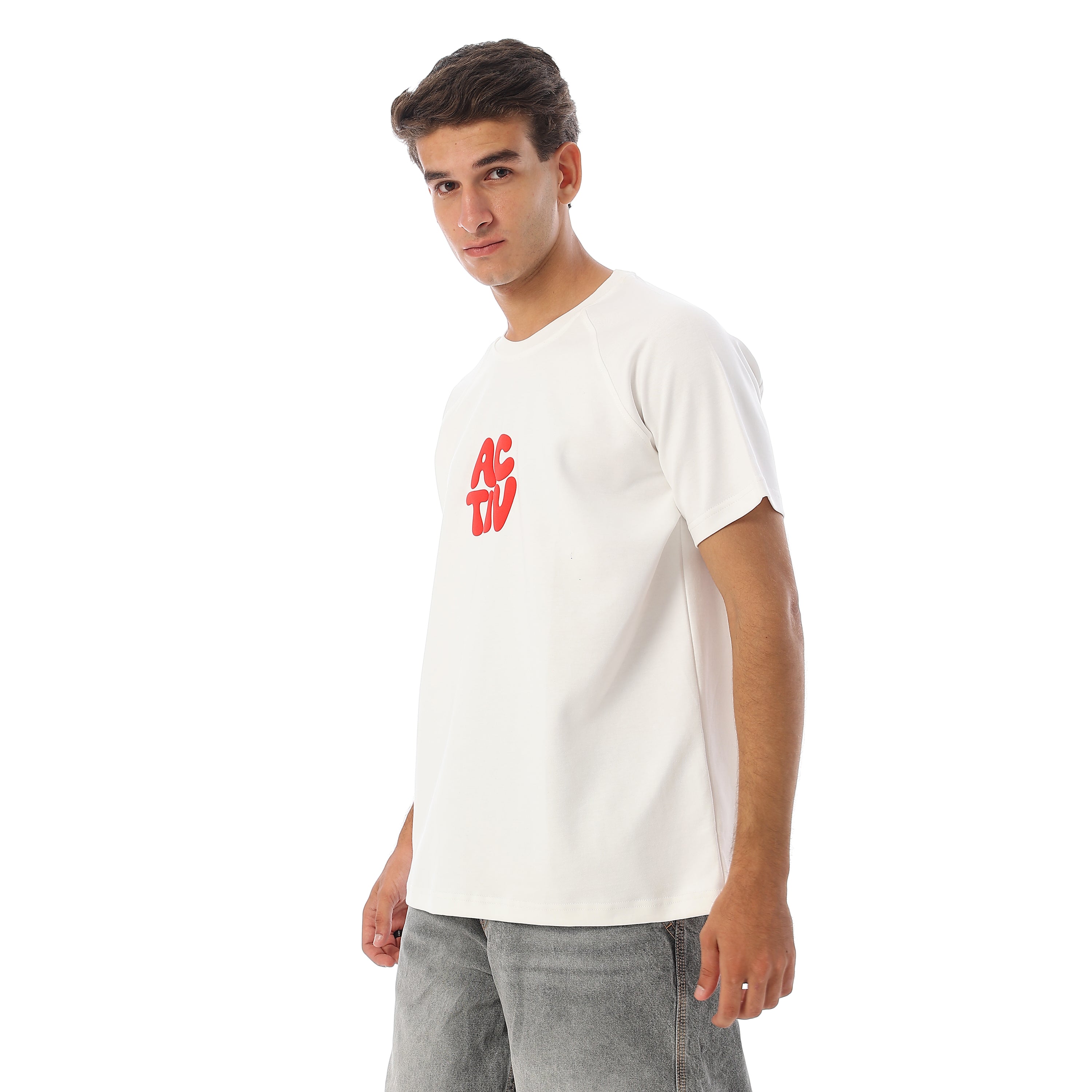 SPLIT LOGO POP PRINT T-SHIRT - WHITE