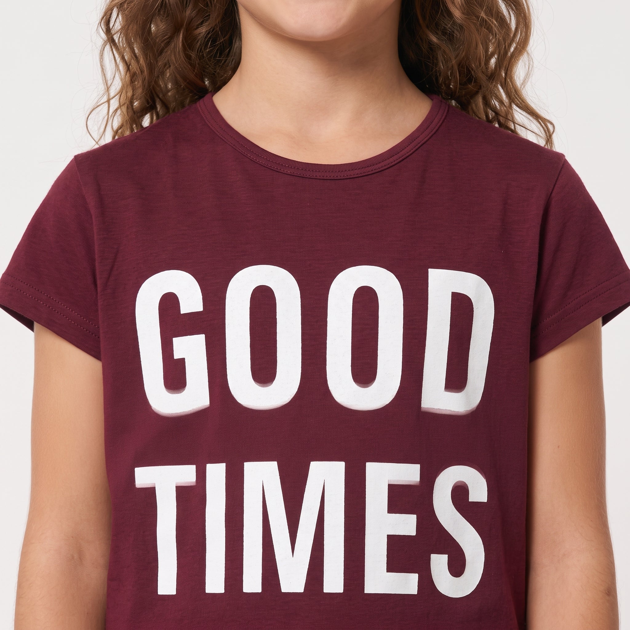ACTIV GIRLS T-SHIRT - BURGUNDY