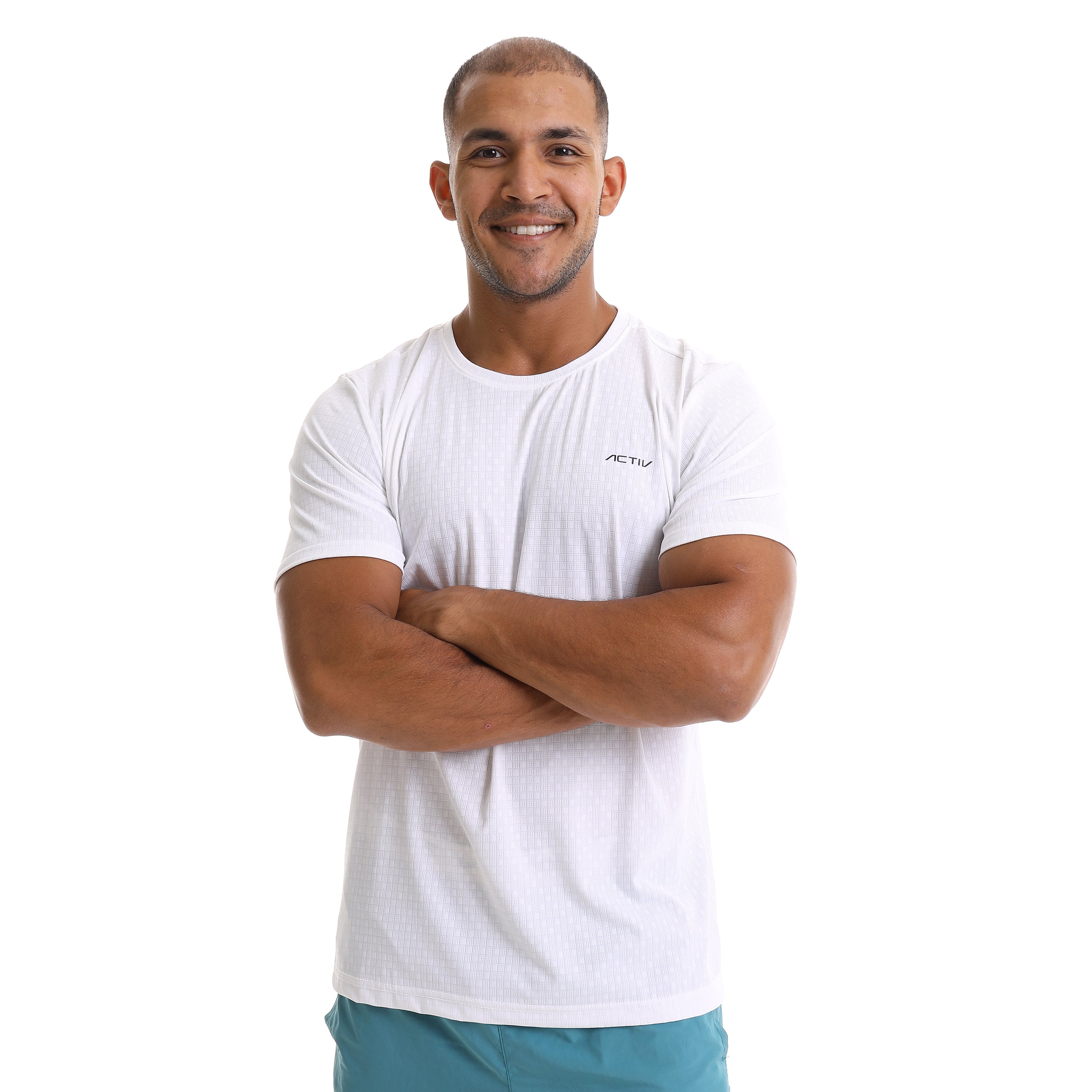 تي شيرت اكتف رجالي حوض روزيتا - ابيض