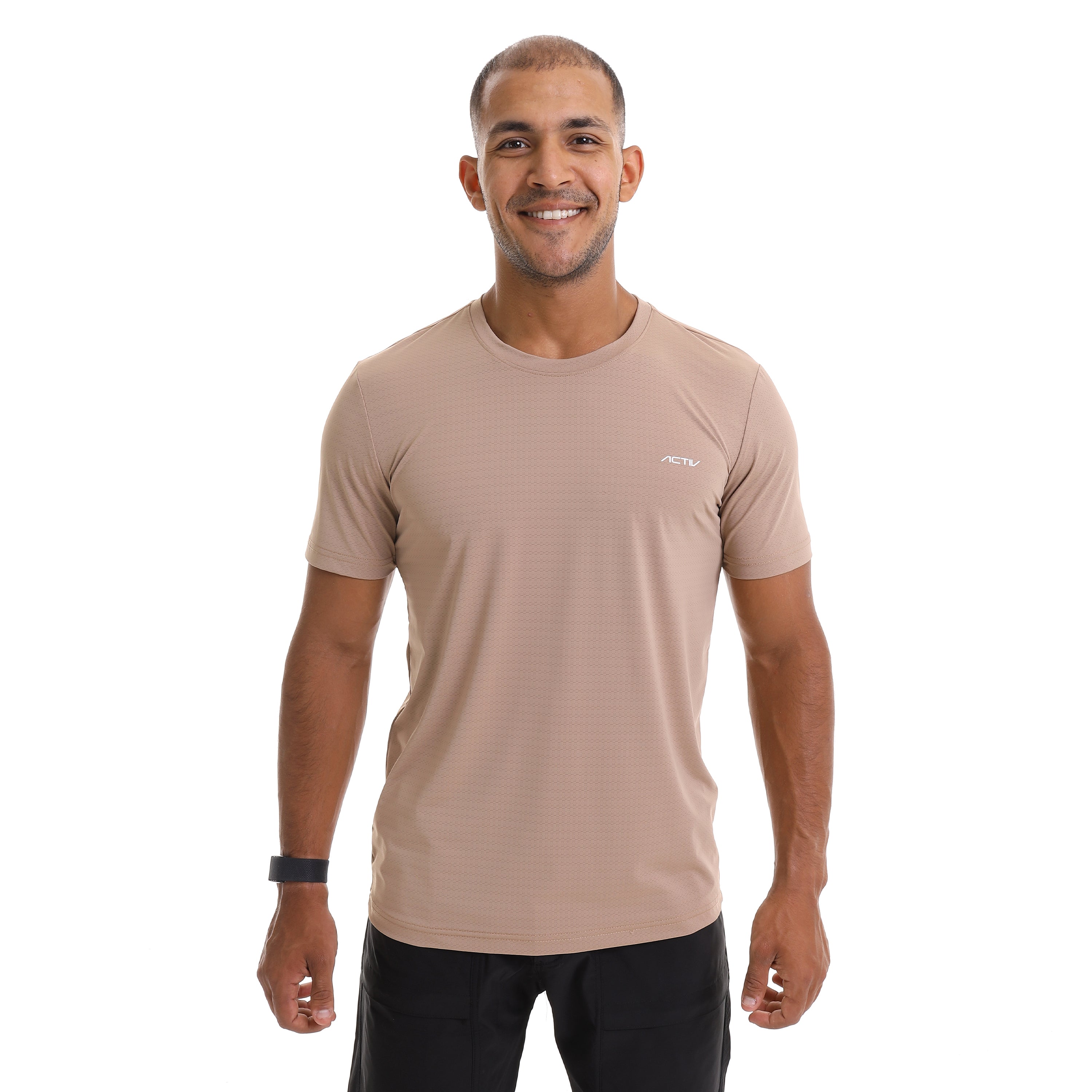 ACTIV MEN'S CREW NECK T-SHIRT - COFFEE