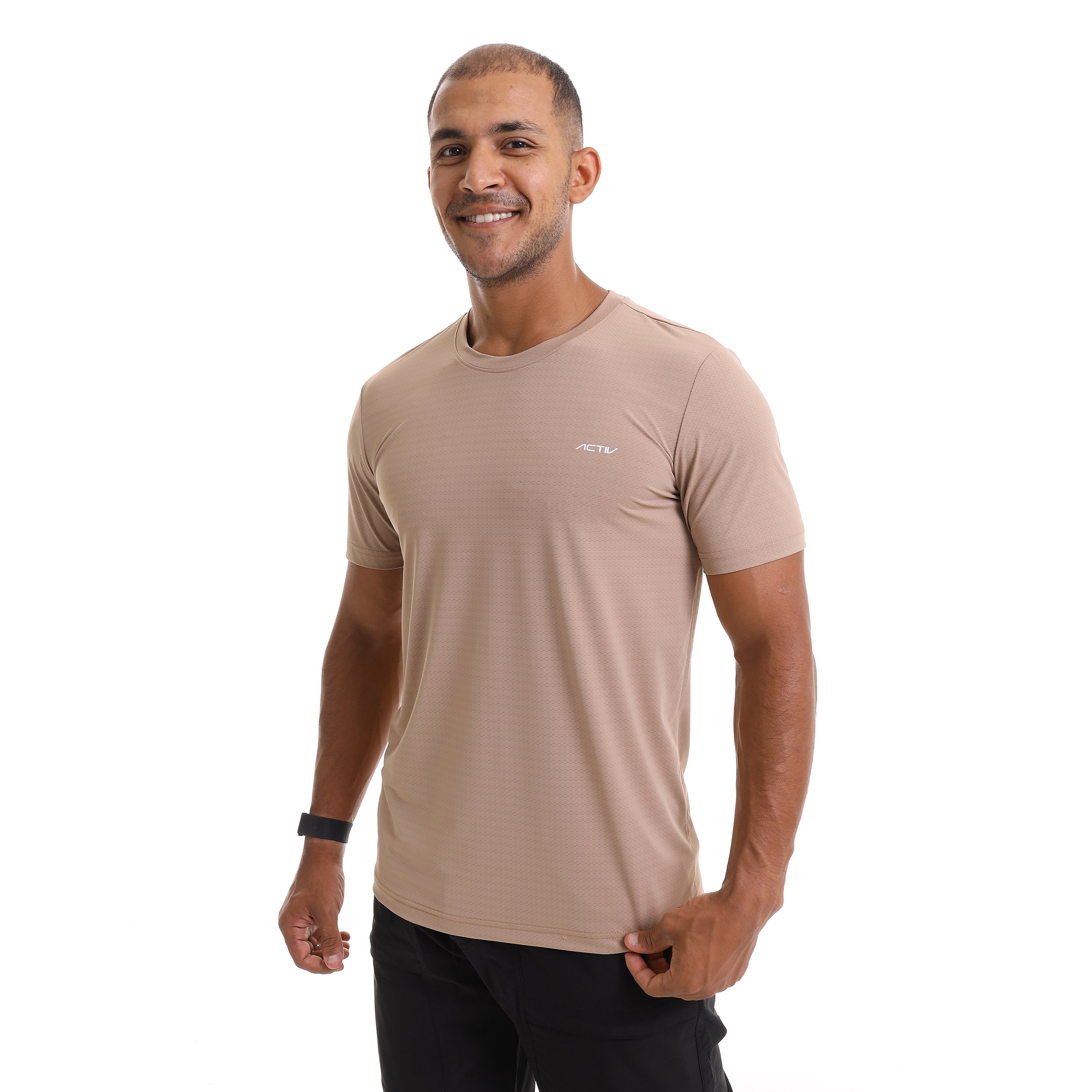 ACTIV MEN'S CREW NECK T-SHIRT - COFFEE
