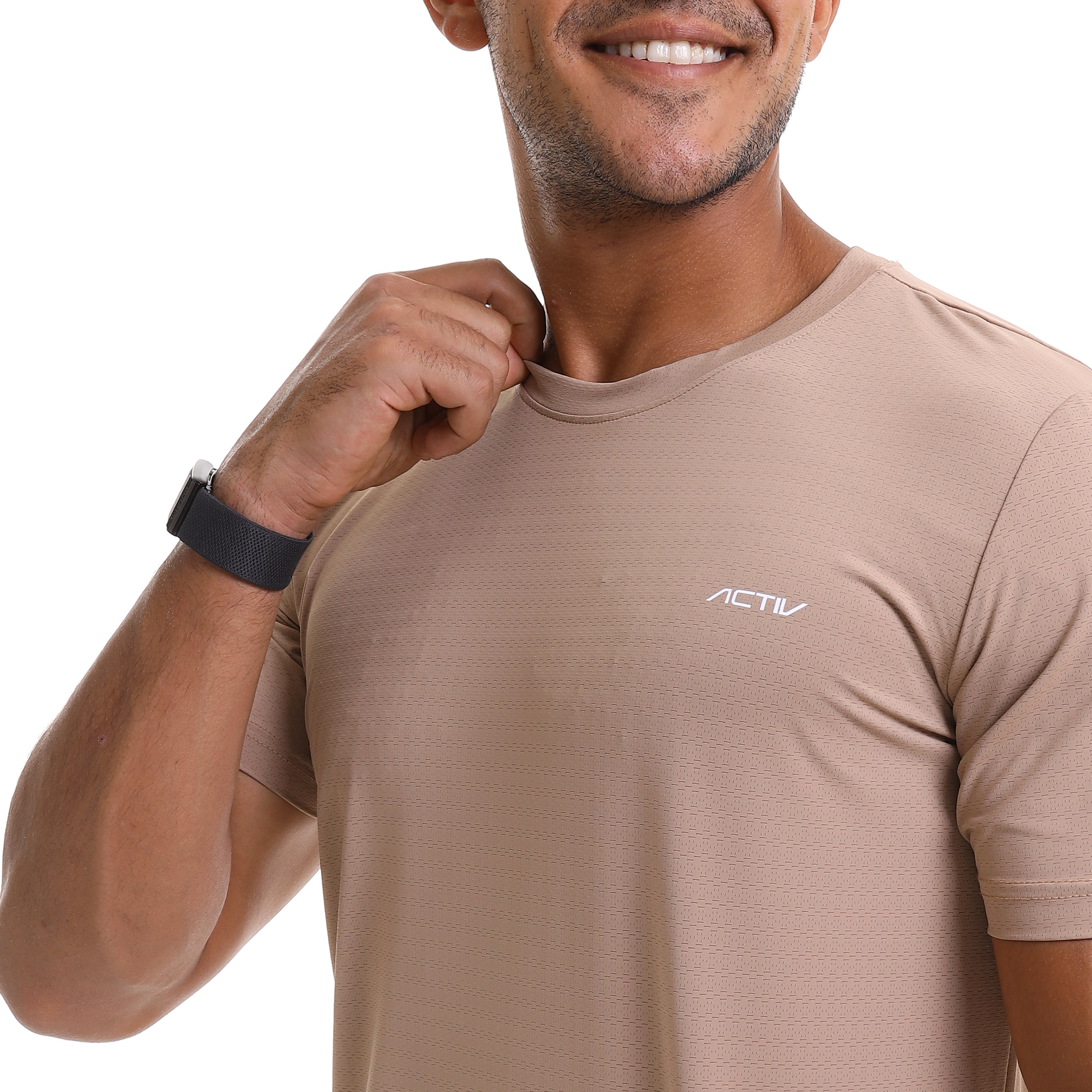 ACTIV MEN'S CREW NECK T-SHIRT - COFFEE