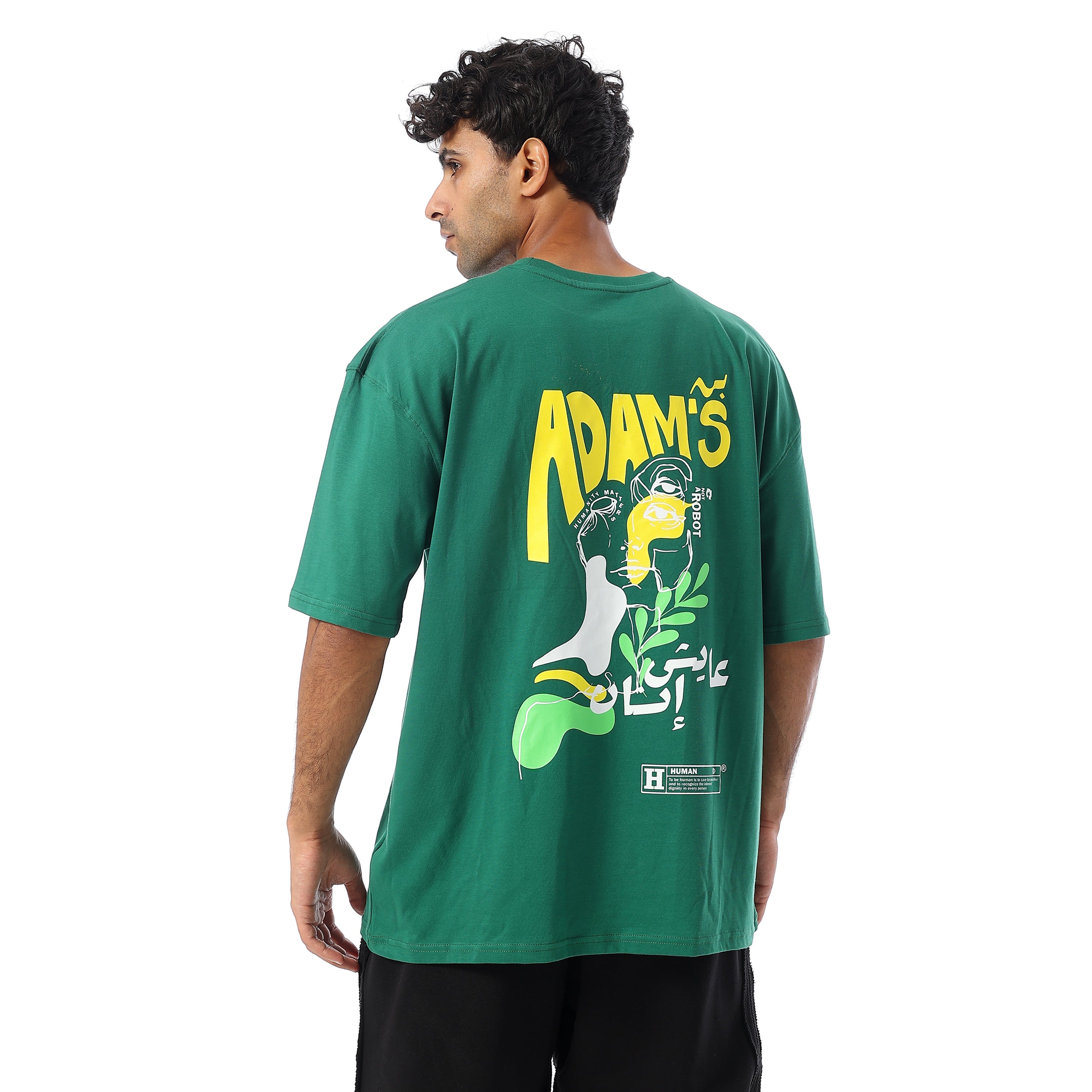 ADAMS UNISEX OVERSIZ SS TSHIRT - اخضر