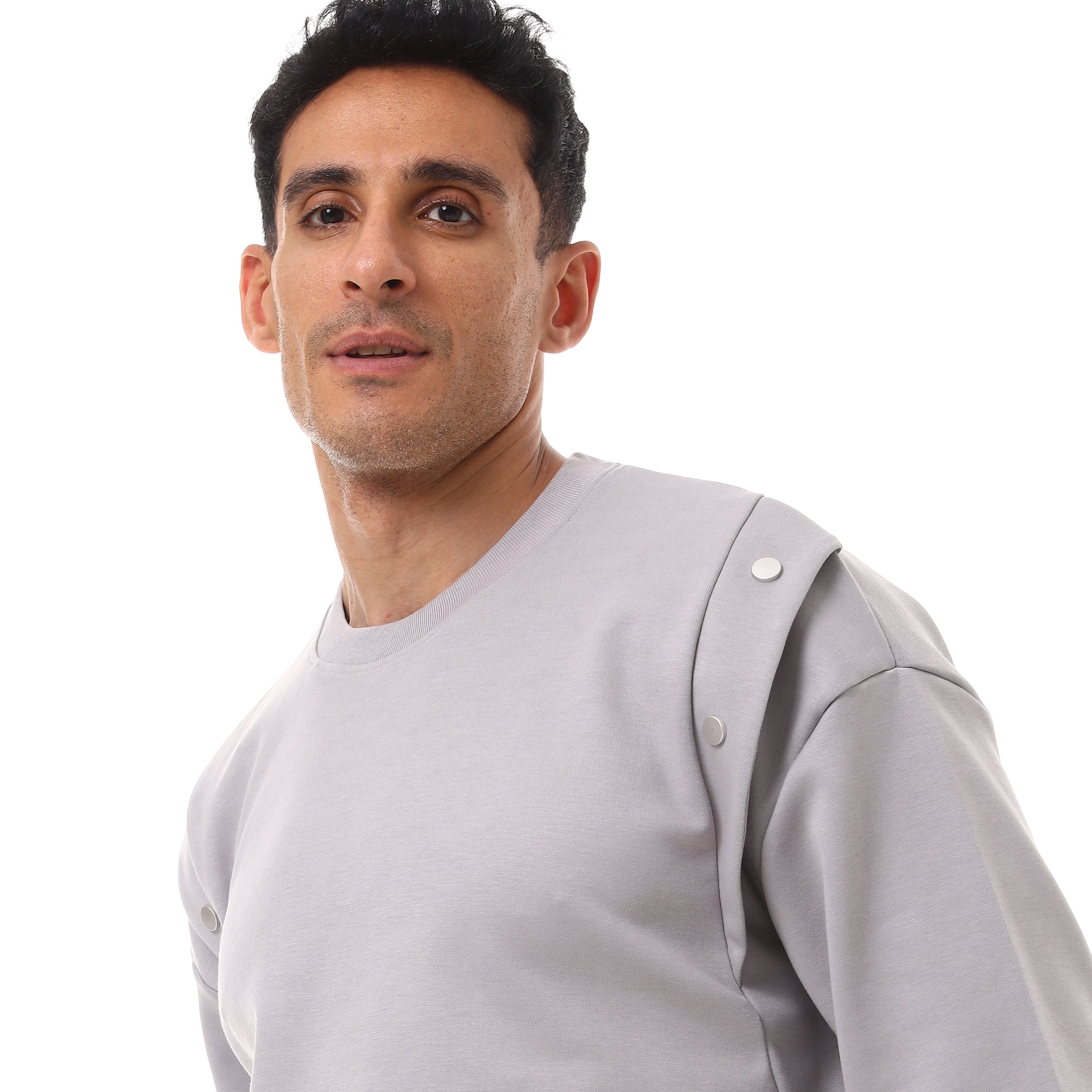 تي شيرت بيزك رجالي A16 - رمادي