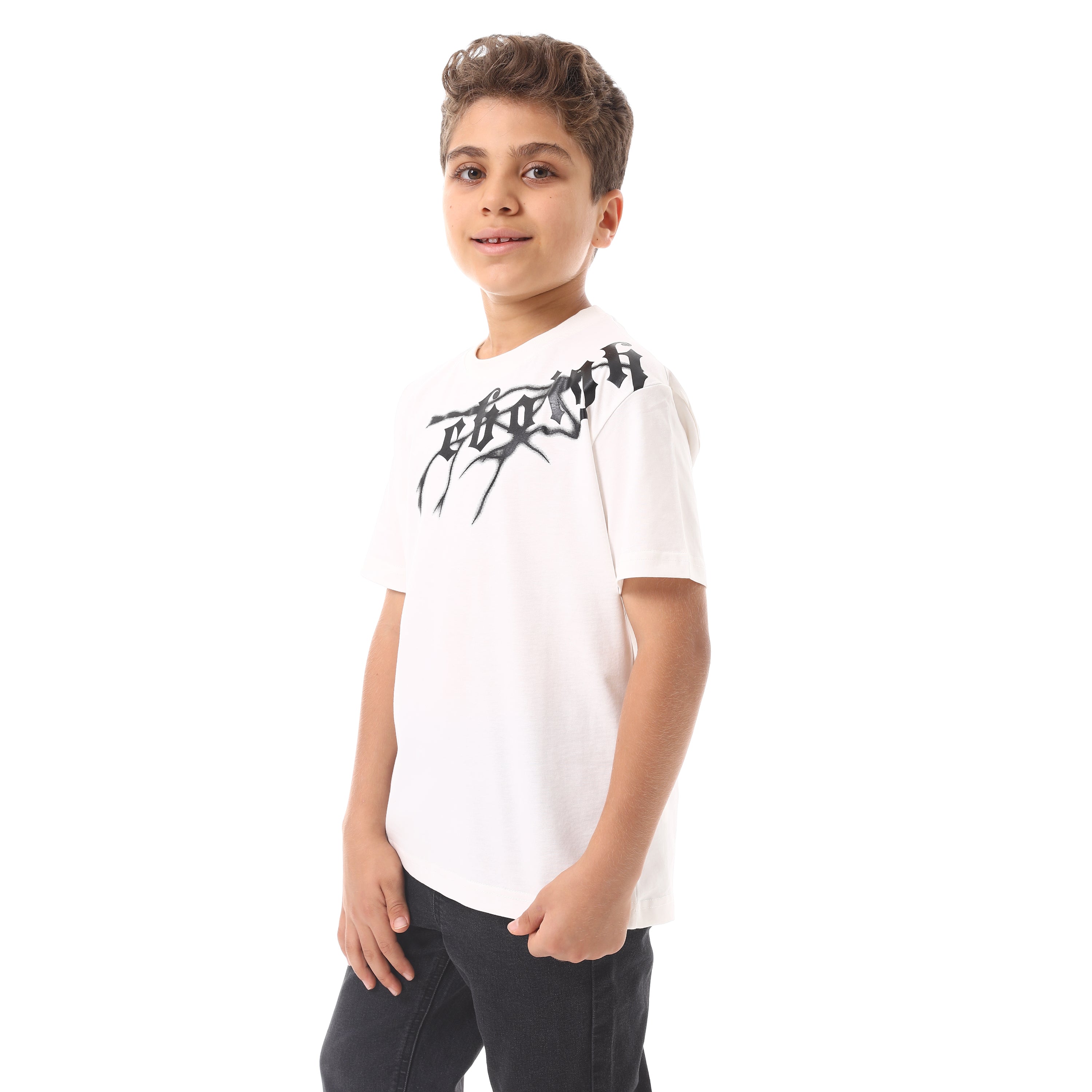 تي شيرت بيزك اطفاليA65 - ابيض