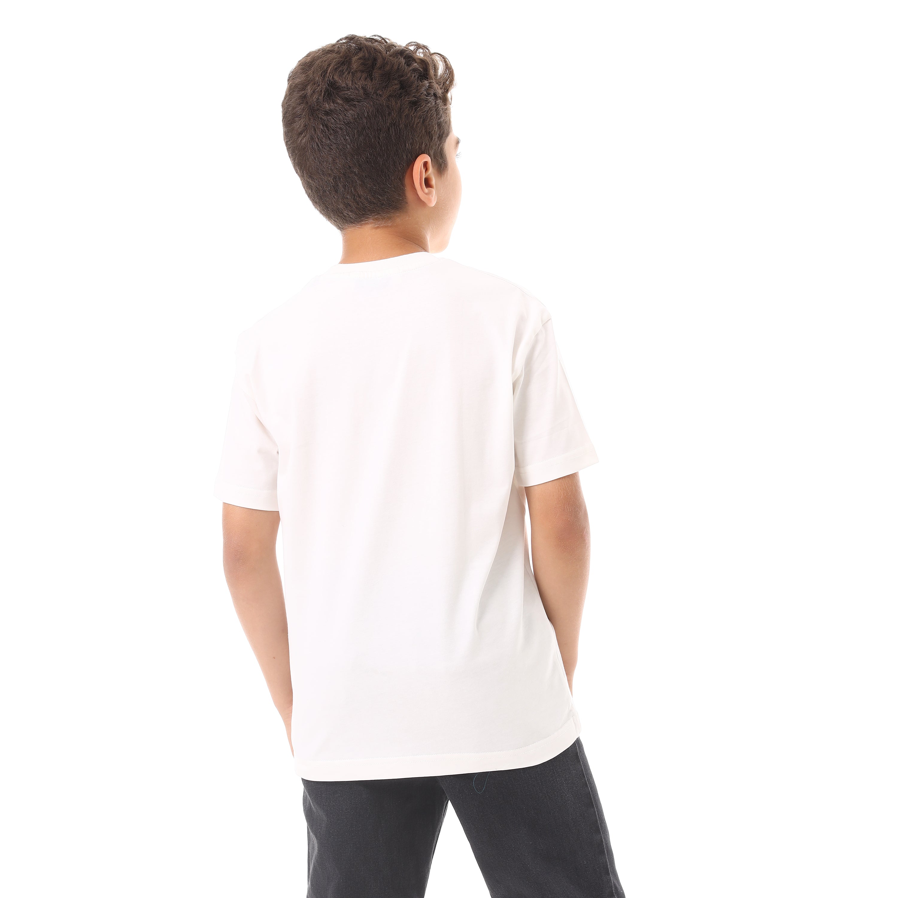 تي شيرت بيزك اطفاليA65 - ابيض