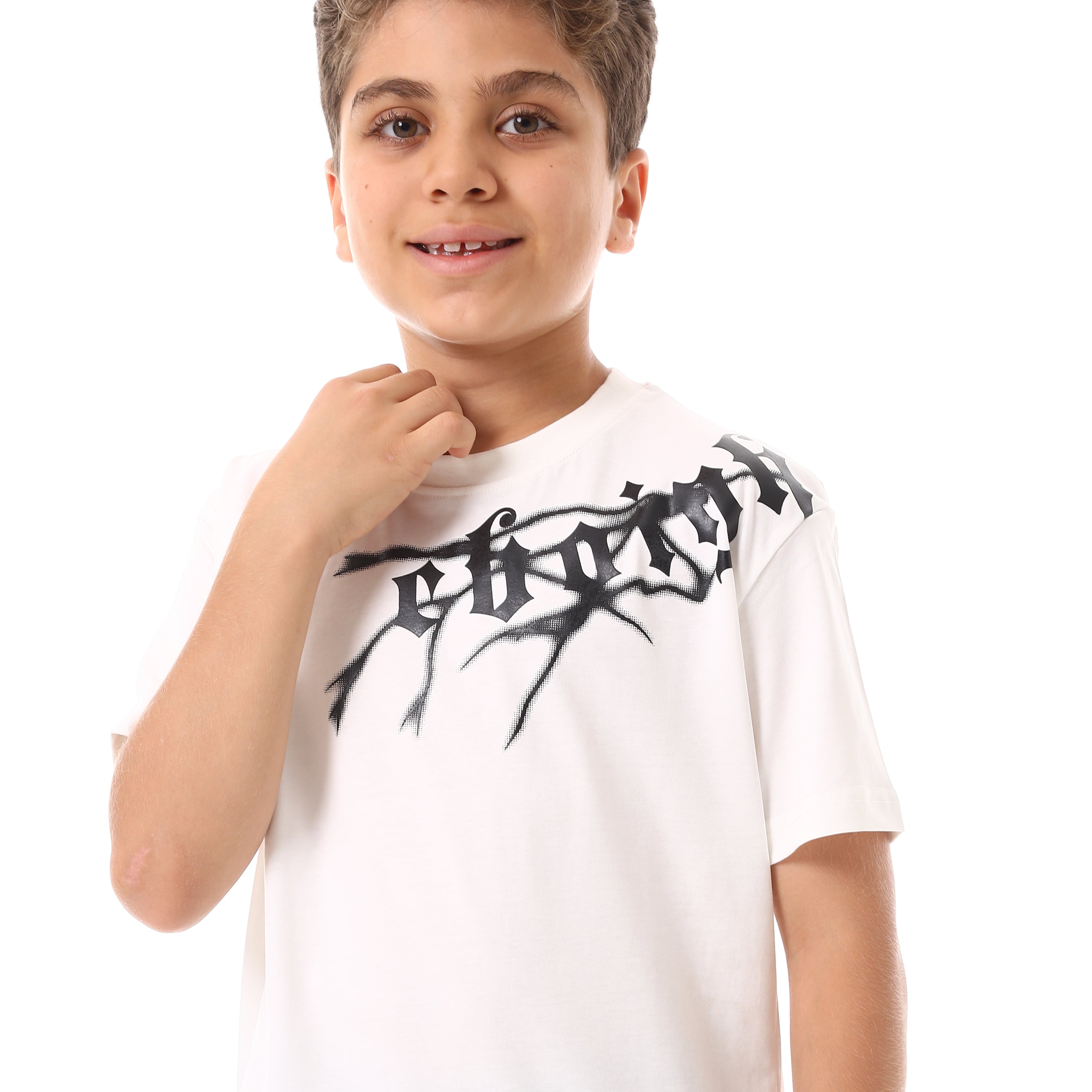 تي شيرت بيزك اطفاليA65 - ابيض