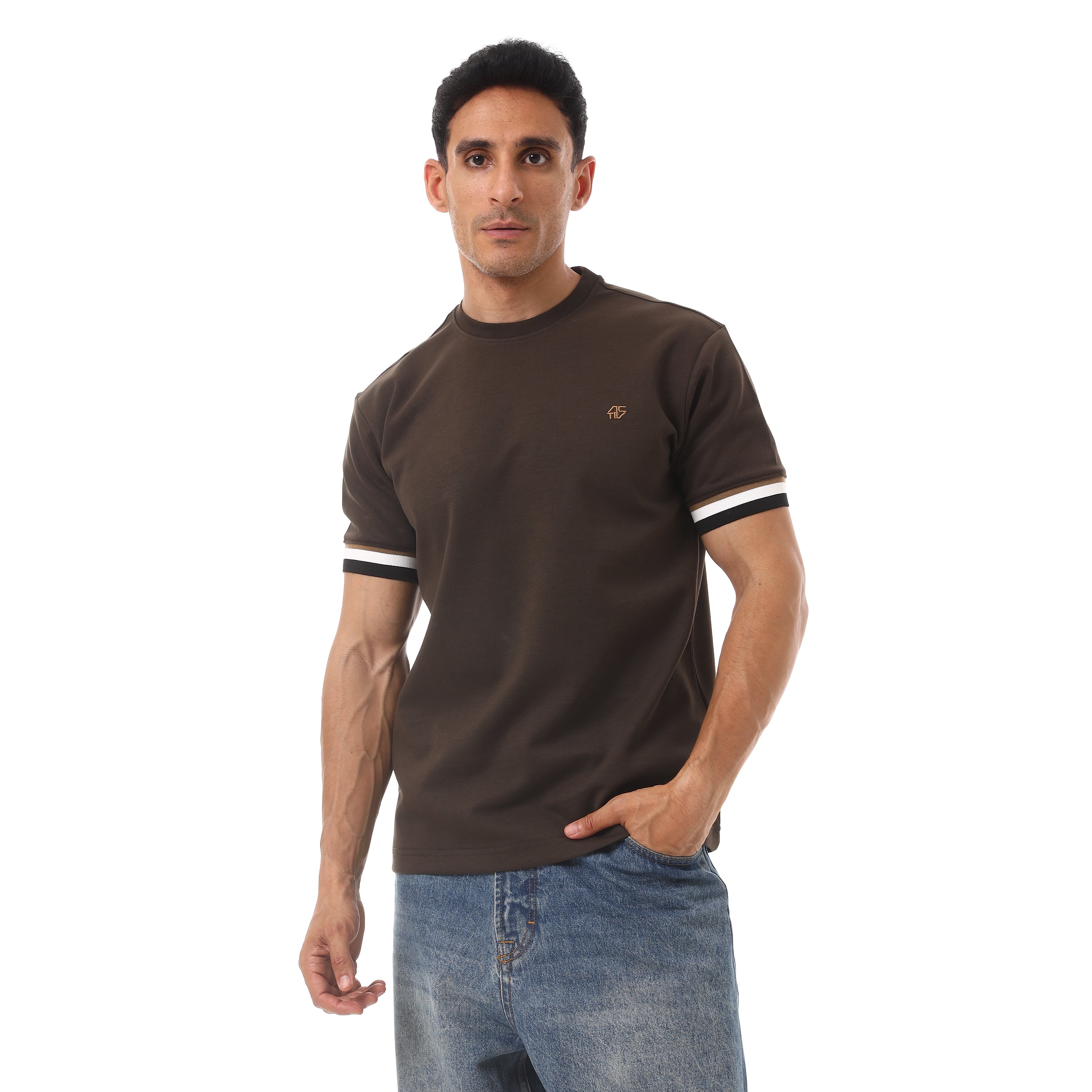 ACTIV MEN'S BASIC T-SHIRT - BROWN