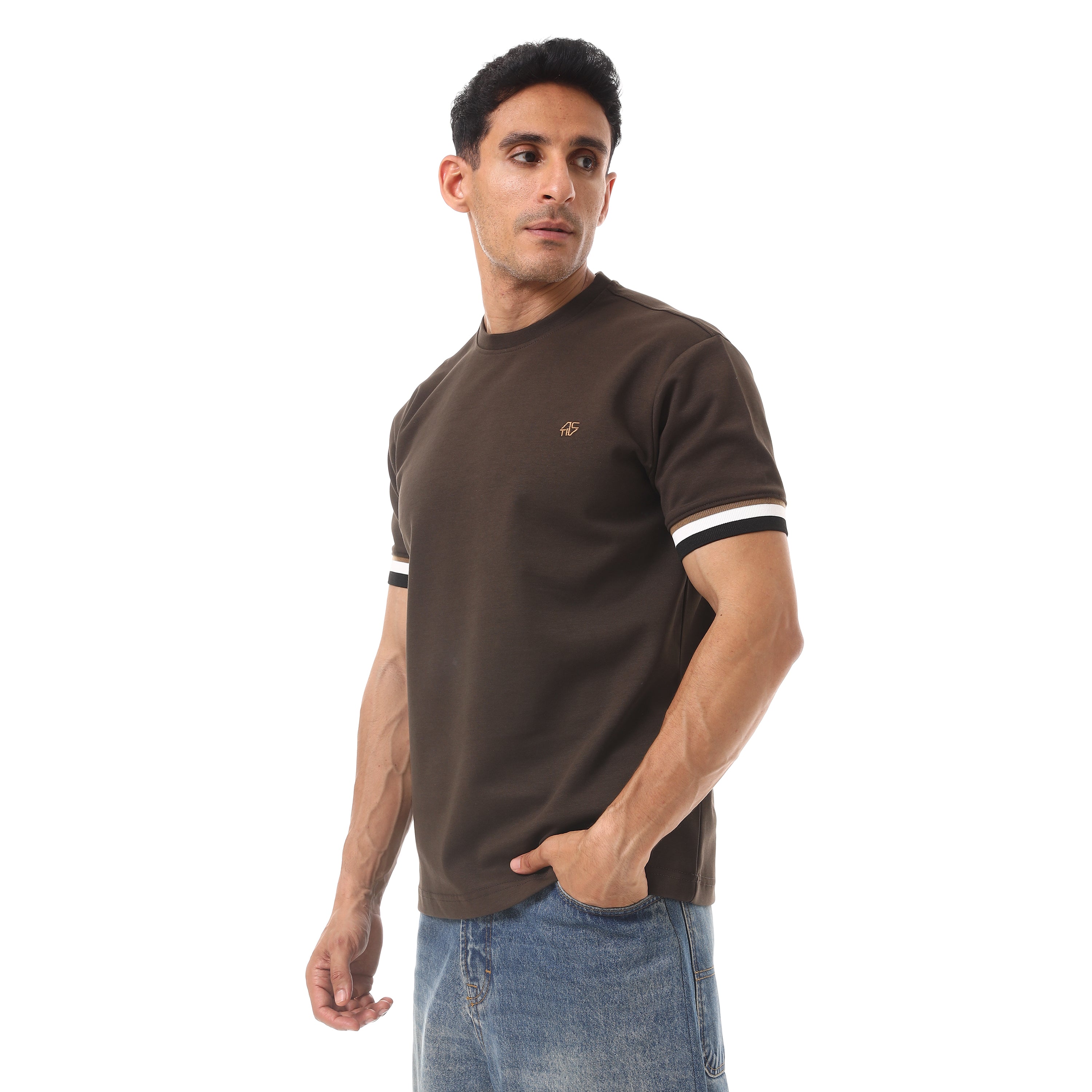 ACTIV MEN'S BASIC T-SHIRT - BROWN