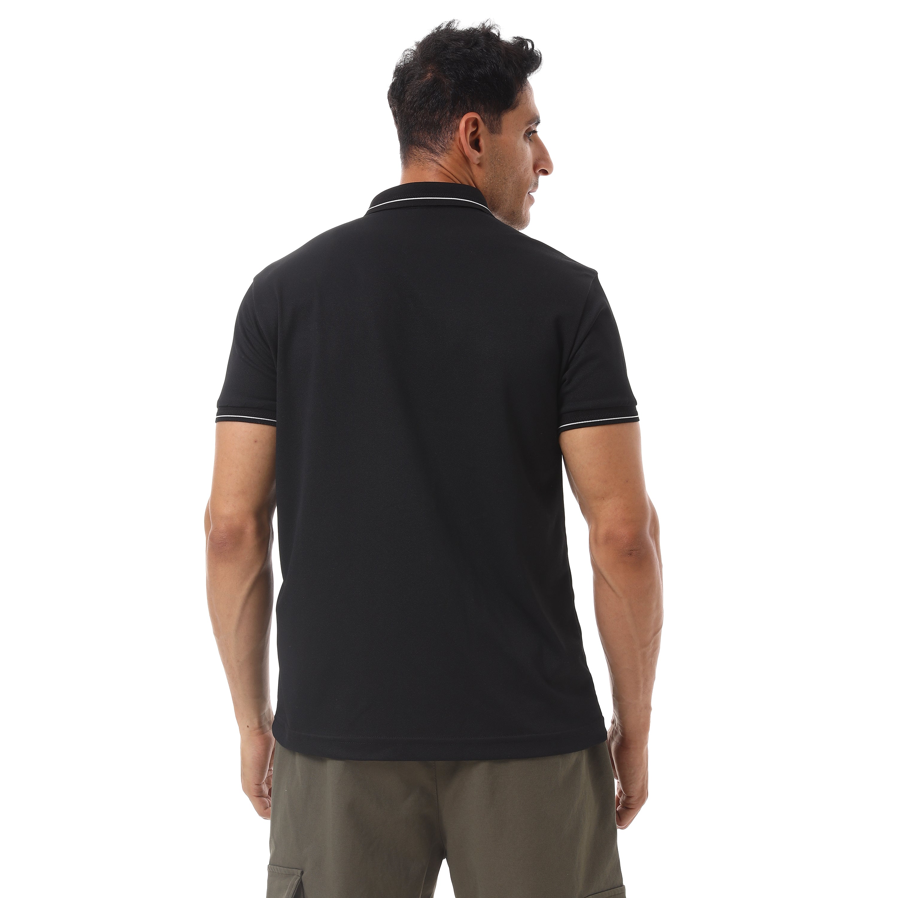 ACTIV MEN'S BUTTON POLO SHIRT - BLACK