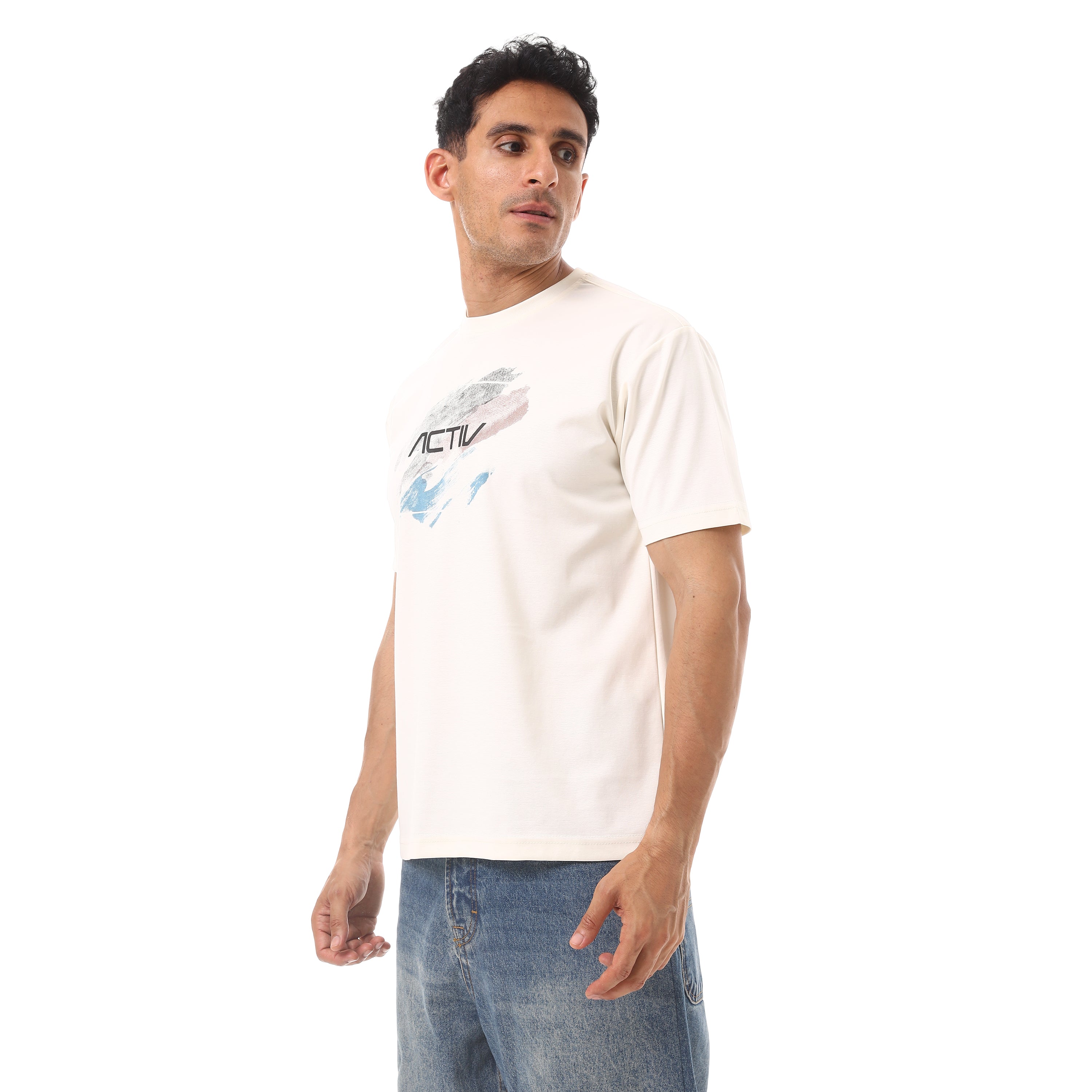 ACTIV MEN'S BASIC T-SHIRT - CREAM