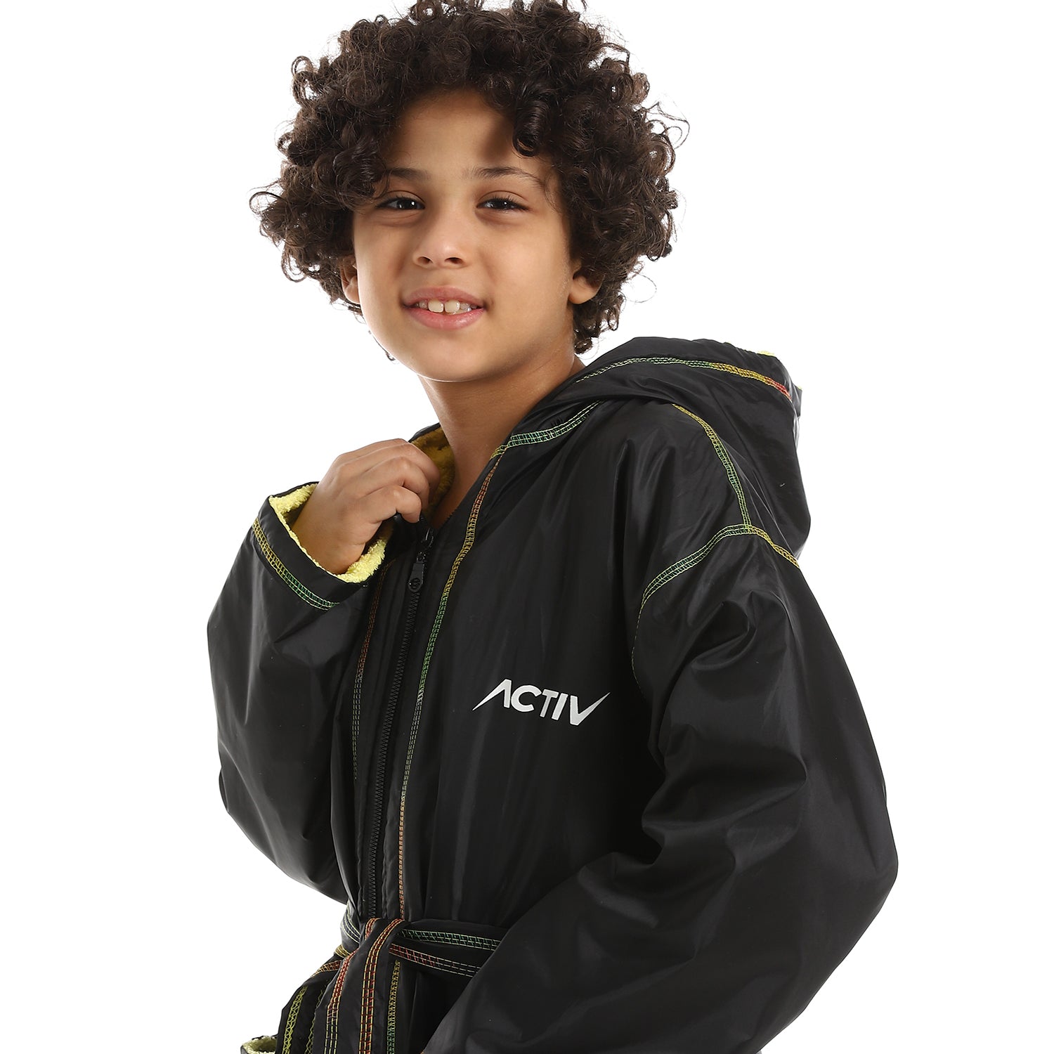 ACTIV WATERPROOF ZIP BATHROBE - اسود