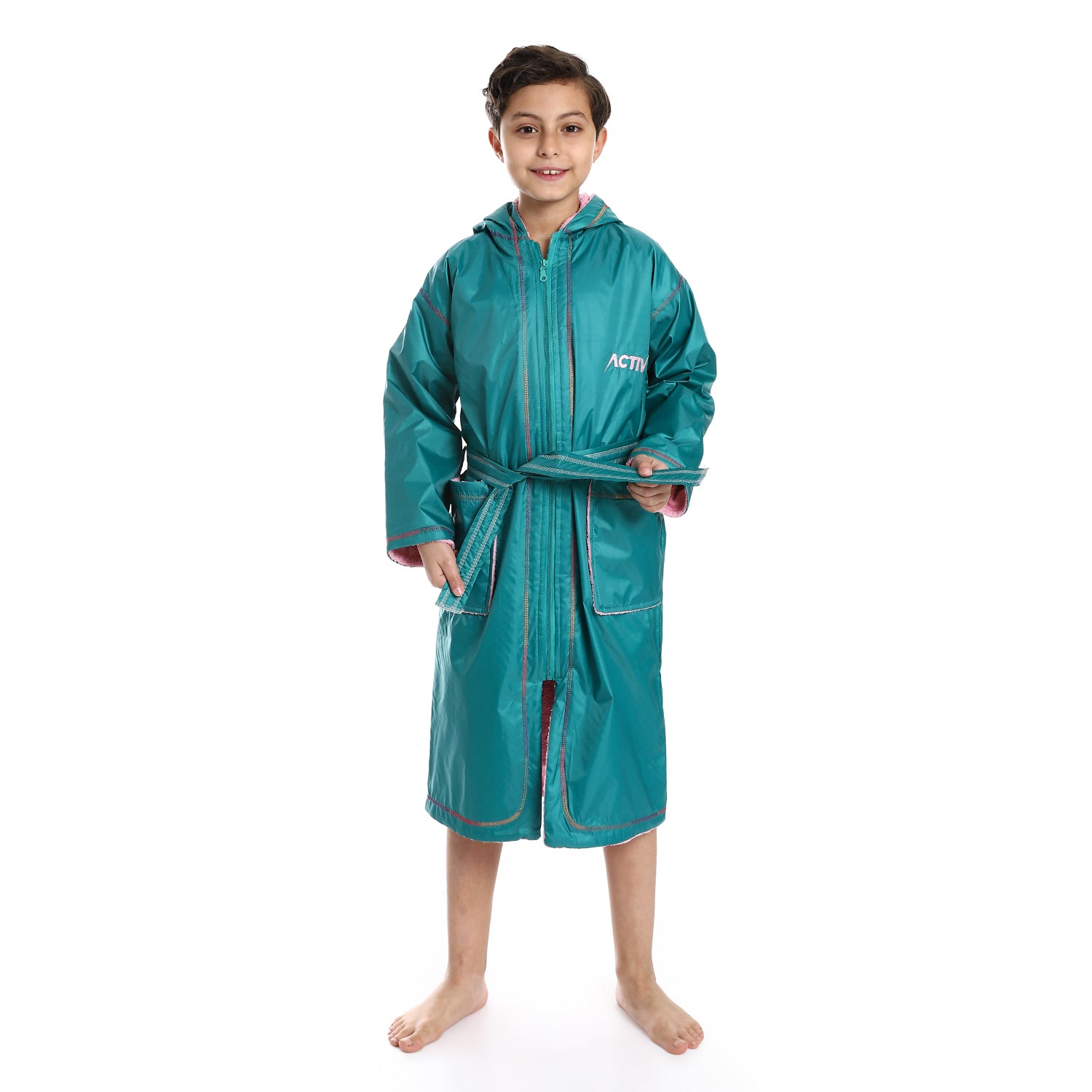 ACTIV EMBROIDERED ZIP BATHROBE - GENZARY