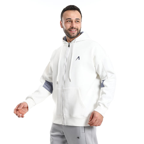 BASIC FULL ZIP JACKET - OFFWHITE