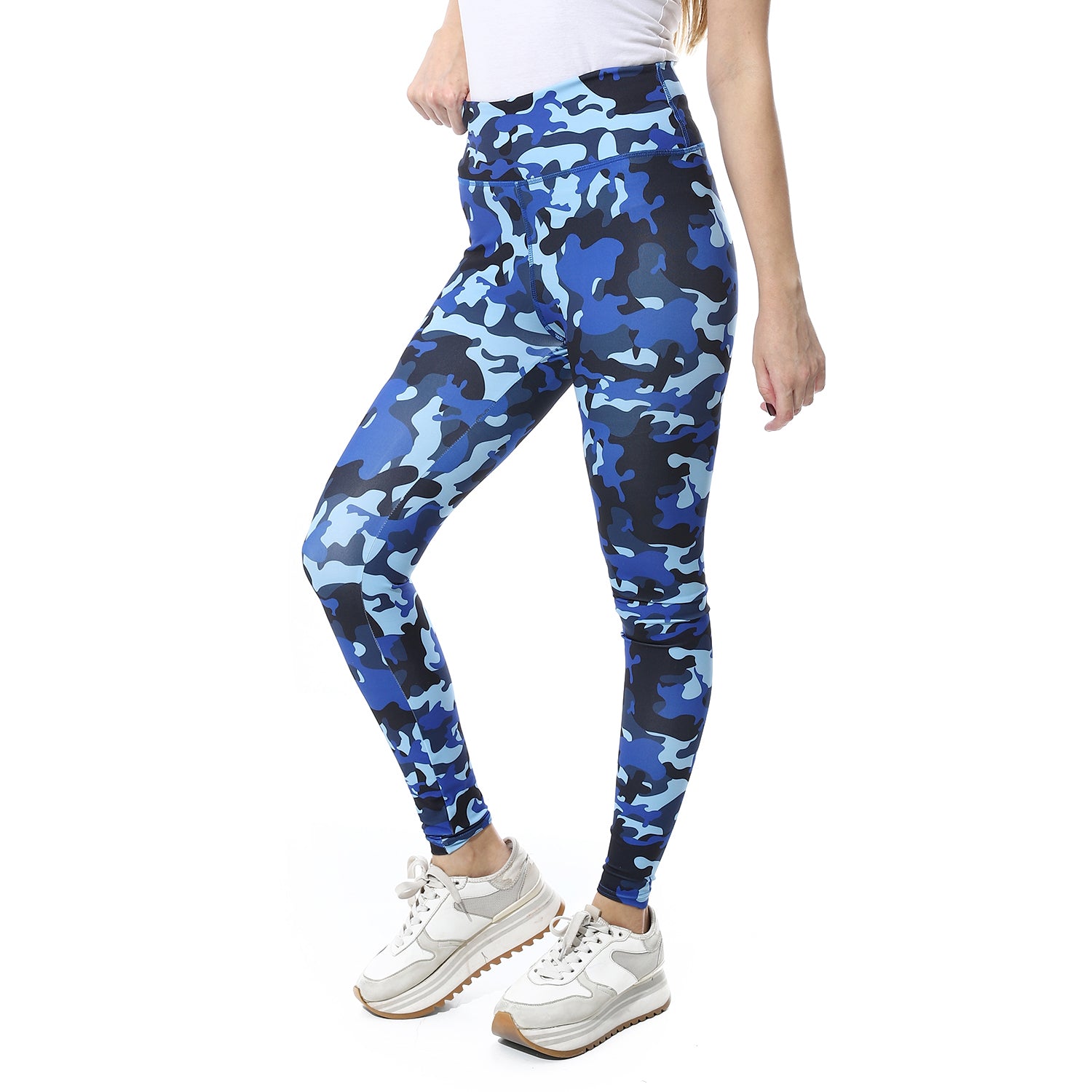DARK BLUE CAMO PRINTED LEGGING - D.BLUE