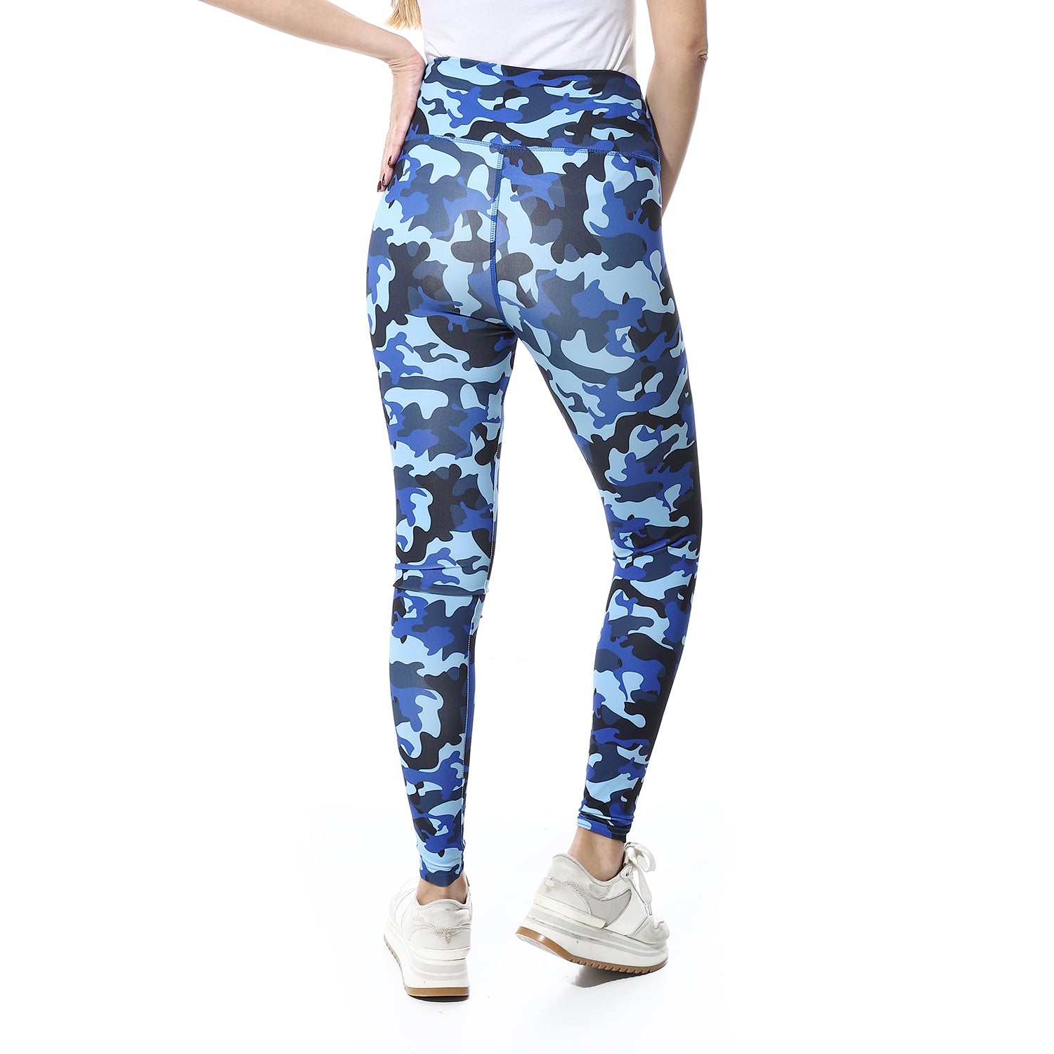 DARK BLUE CAMO PRINTED LEGGING - D.BLUE
