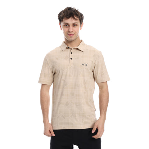 ACTIV GRAPHIC POLO SHIRT - BEIGE