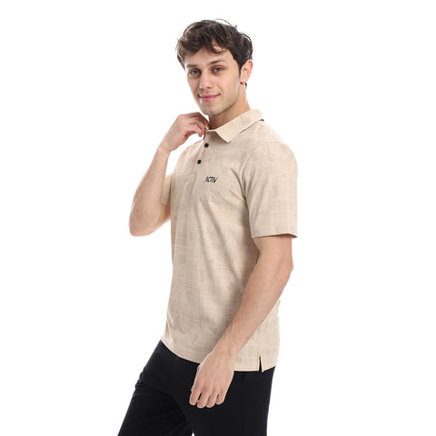 ACTIV GRAPHIC POLO SHIRT - BEIGE