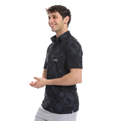 ACTIV GRAPHIC POLO SHIRT - BLACK