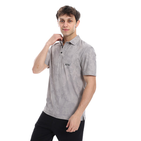 ACTIV GRAPHIC POLO SHIRT - L.GREY