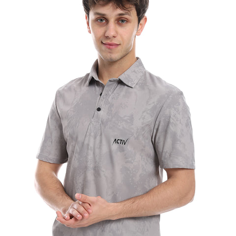 ACTIV GRAPHIC POLO SHIRT - L.GREY