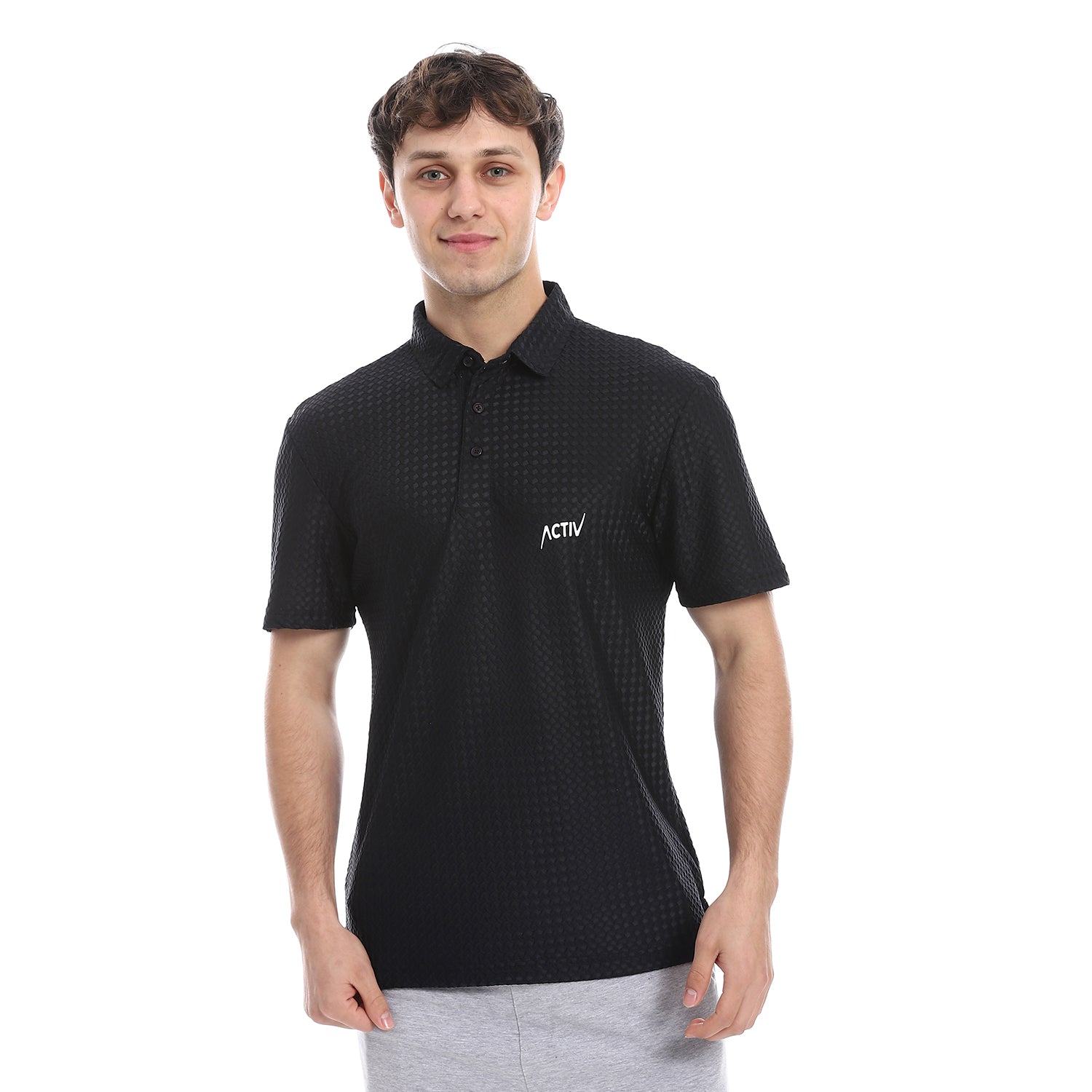 ACTIV MEN'S S/S POLO SHIRT - BLACK