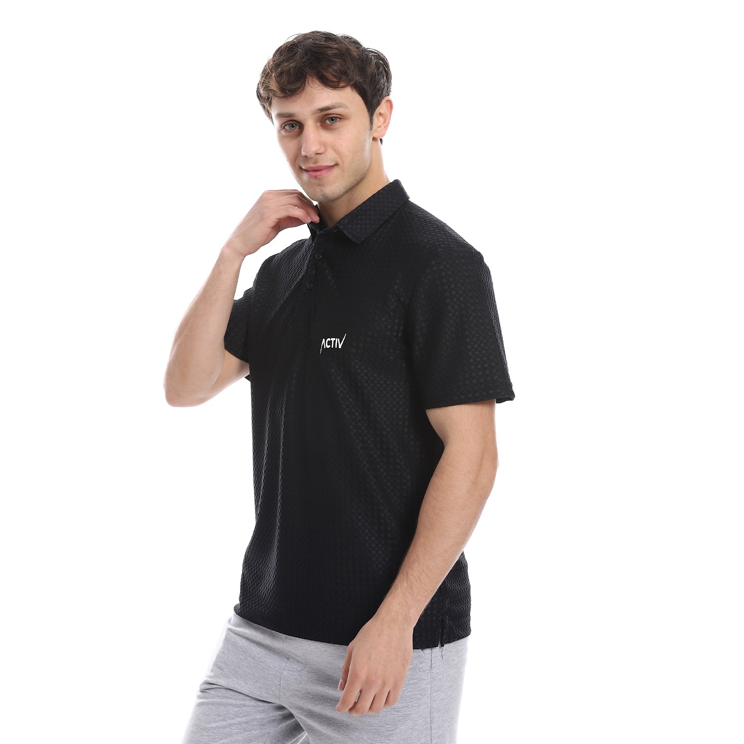 ACTIV MEN'S S/S POLO SHIRT - BLACK