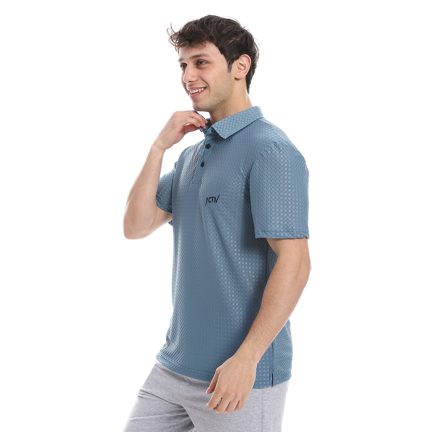 ACTIV MEN'S S/S POLO SHIRT - PETROL