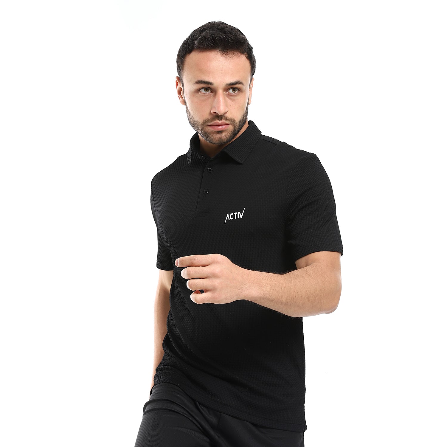 ACTIV MEN'S S/S POLO SHIRT - BLACK 