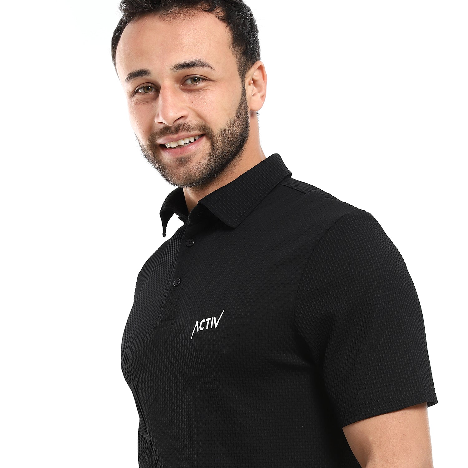 ACTIV MEN'S S/S POLO SHIRT - BLACK 