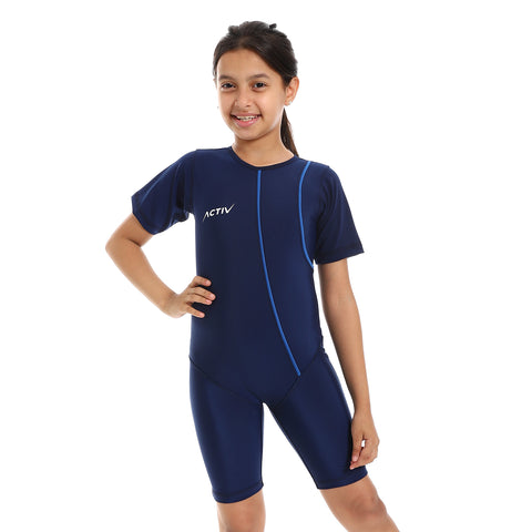 ACTIV GIRLS S/S SWIM SALUBIT - NVY & ZAHR
