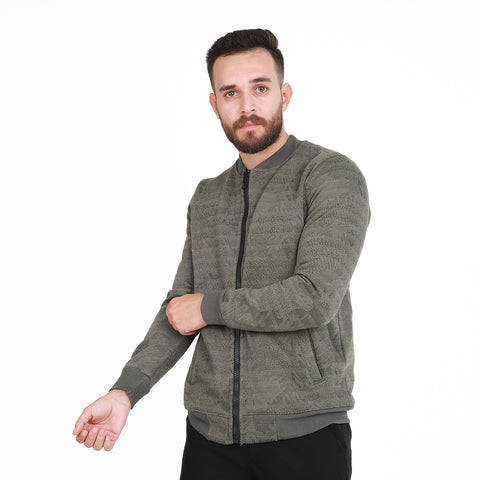 ACTIV MENS FULL ZIP SWEATSHIRT - BLA & OLIV