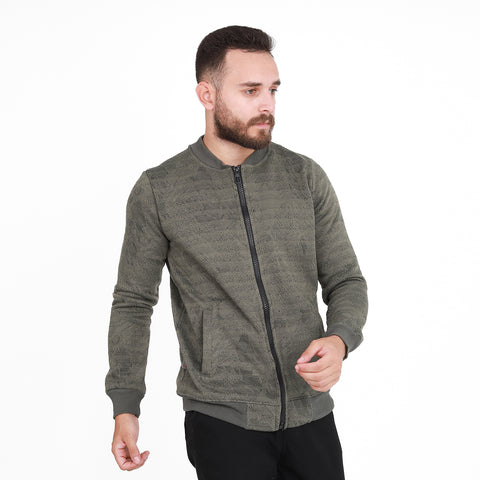 ACTIV MENS FULL ZIP SWEATSHIRT - BLA & OLIV