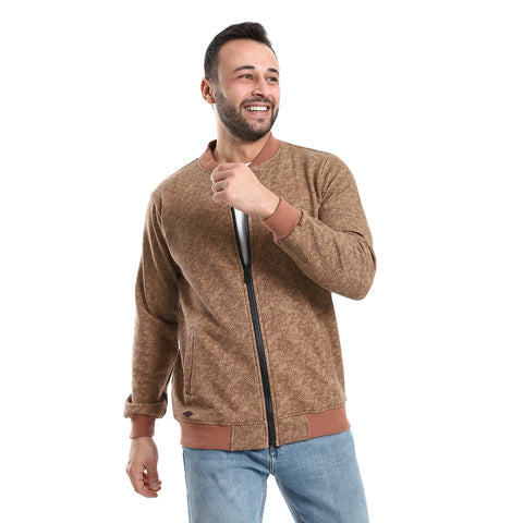 ACTIV MENS FULL ZIP SWEATSHIRT - COFFEE