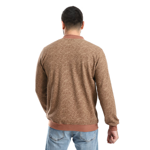 ACTIV MENS FULL ZIP SWEATSHIRT - COFFEE