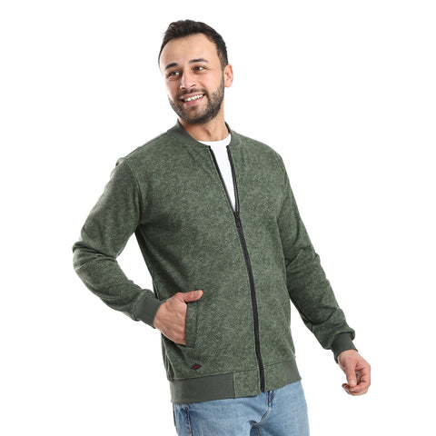 ACTIV MENS FULL ZIP SWEATSHIRT - OLIVE