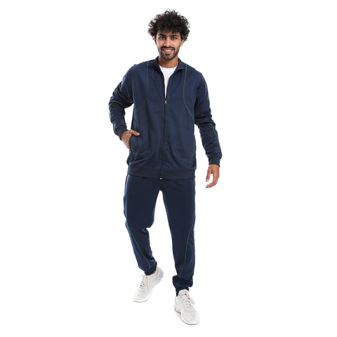 ACTIV PIPING TRACKSUIT - D.BLUE
