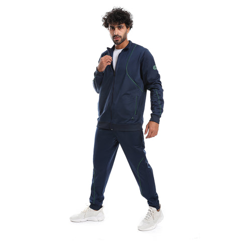 ACTIV PIPING TRACKSUIT - D.BLUE