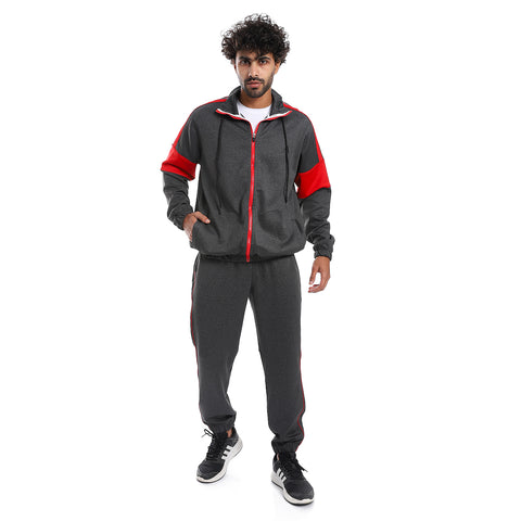 ACTIV NEON PRINT TRACKSUIT - D.GREY