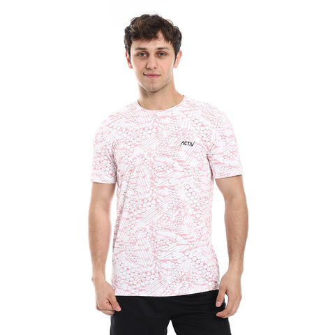 ACTIV GRAPHIC BASIC T-SHIRT - WHT & ROSE