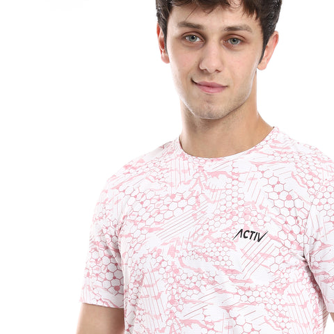 ACTIV GRAPHIC BASIC T-SHIRT - WHT & ROSE