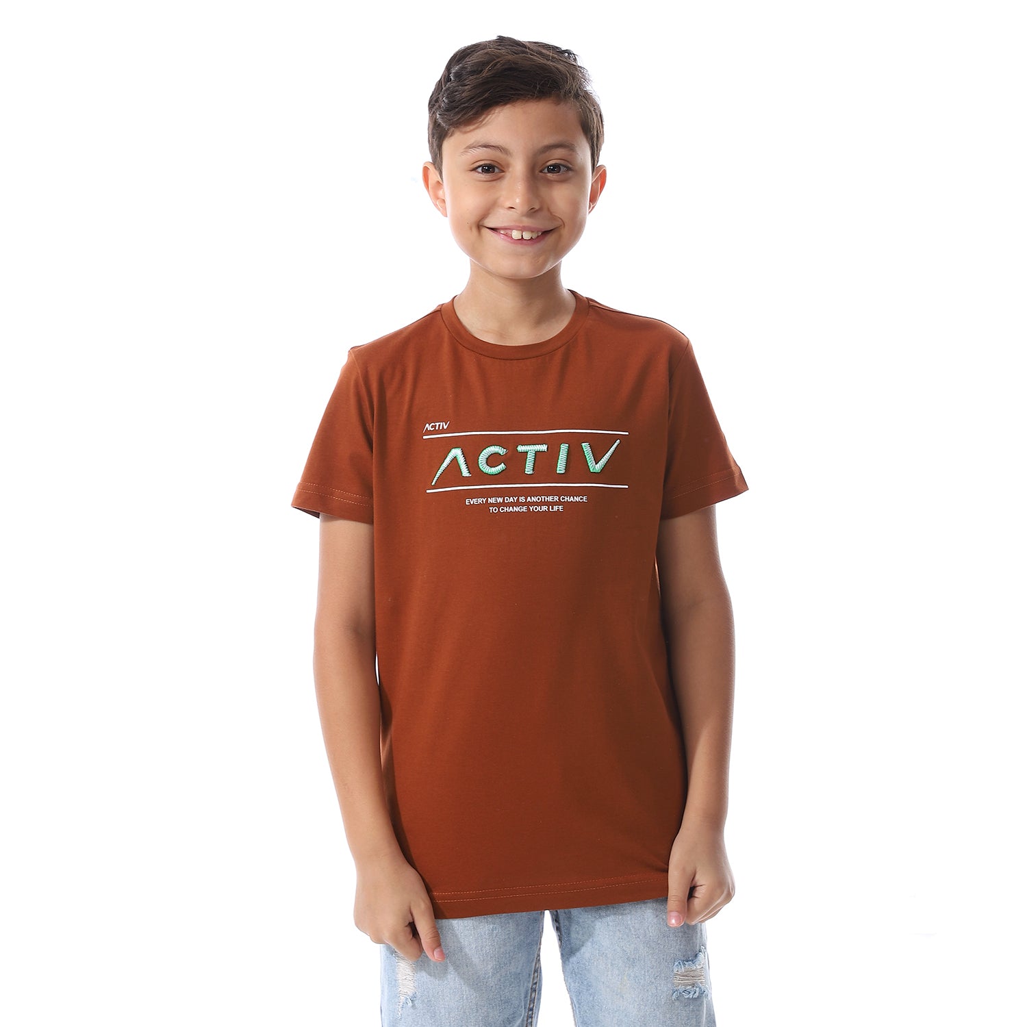 ACTIVEW KIDS BASIC T-SHIRT - COPPER 