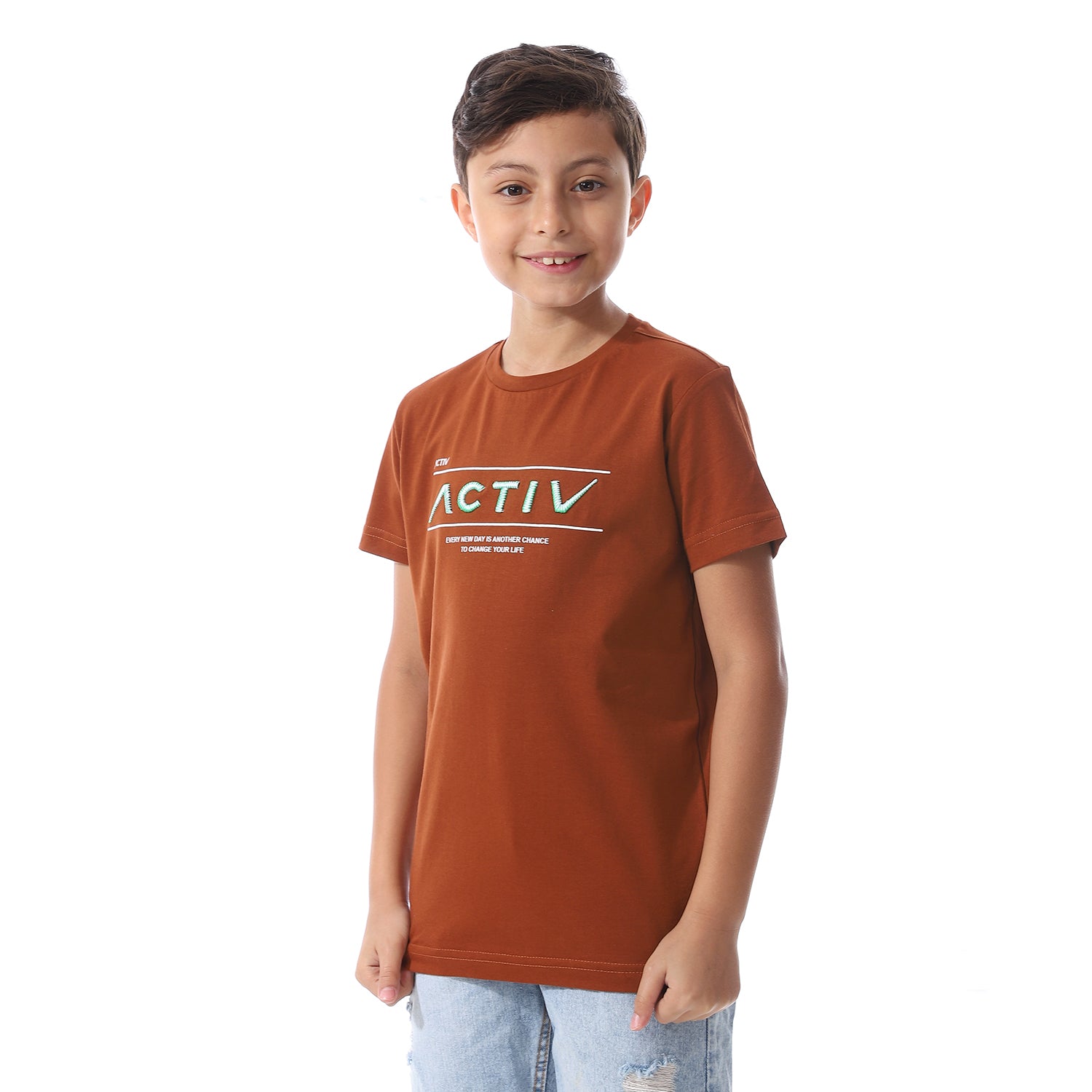ACTIVEW KIDS BASIC T-SHIRT - COPPER