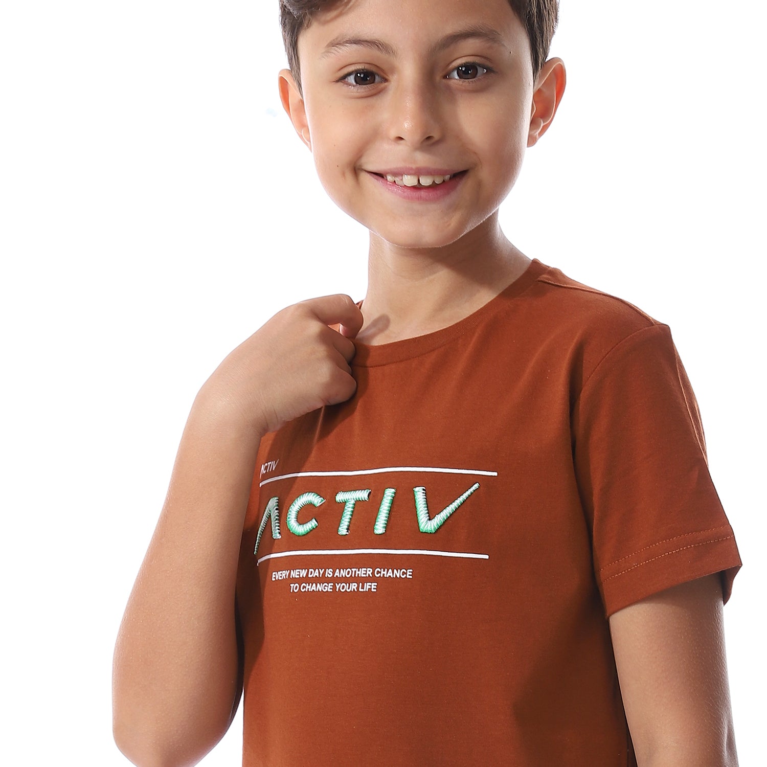 ACTIVEW KIDS BASIC T-SHIRT - COPPER 
