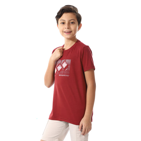 ACTIVEW MEN'S BASIC T-SHIRT - BURGANDY