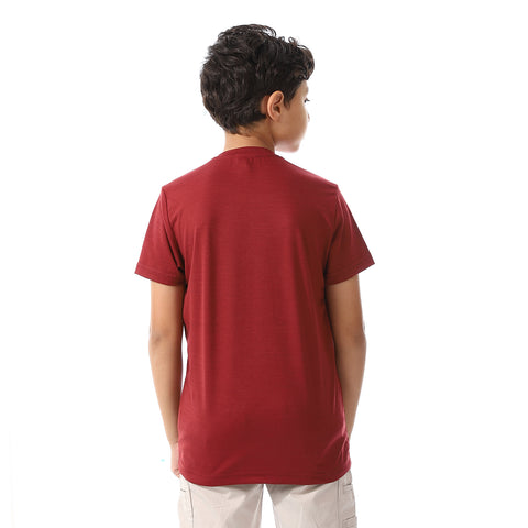 ACTIVEW MEN'S BASIC T-SHIRT - BURGANDY